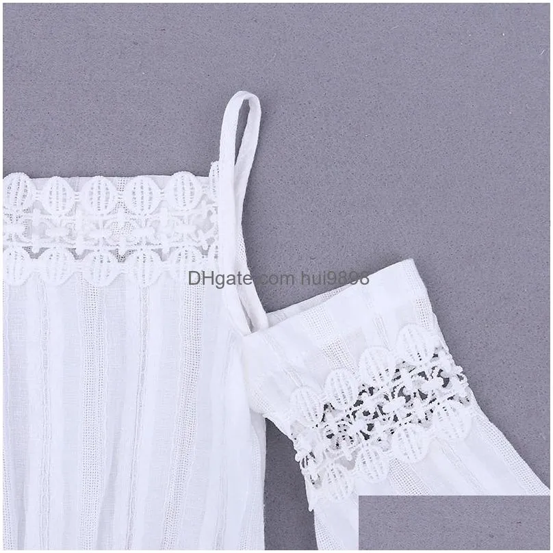  born kids baby girls sling white tops embroidered denim long pants hole jeans outfits toddler infant clothes set9334616