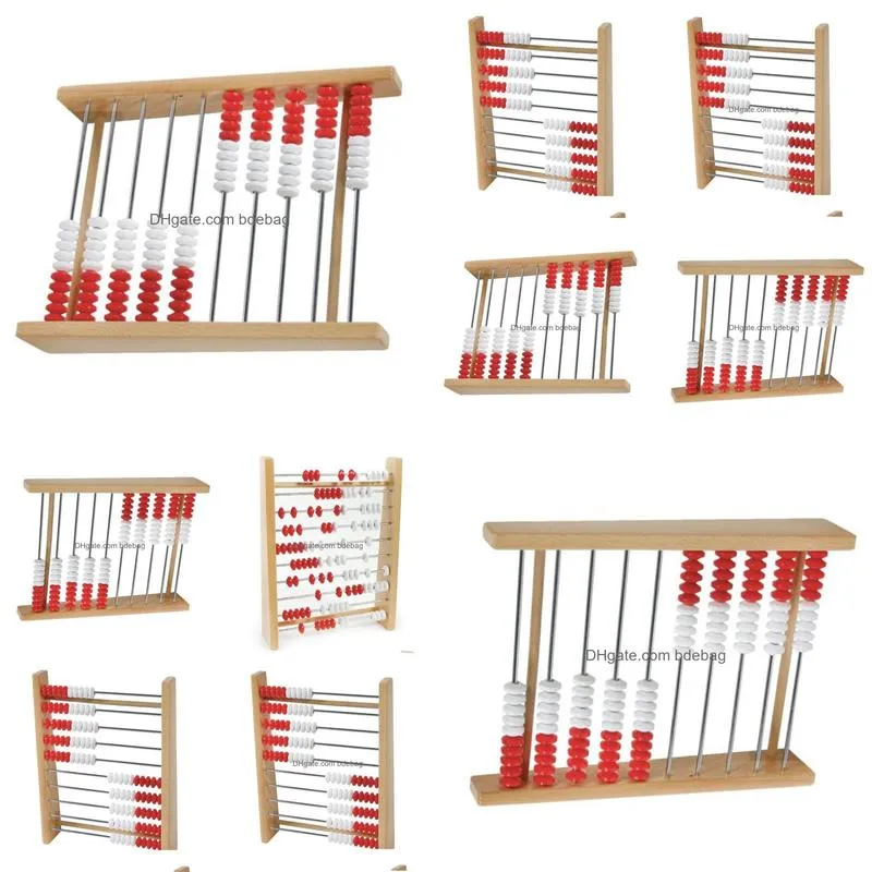 wholesale wooden calculation rack 10 bars calculation children enlightenment puzzle fun toy school supplies