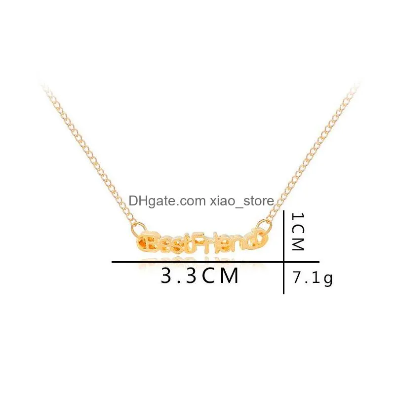  friends letter gold pendant necklace designer woman alloy silver plated necklaces pendants with chain for women jewelry chokers fashion accessories