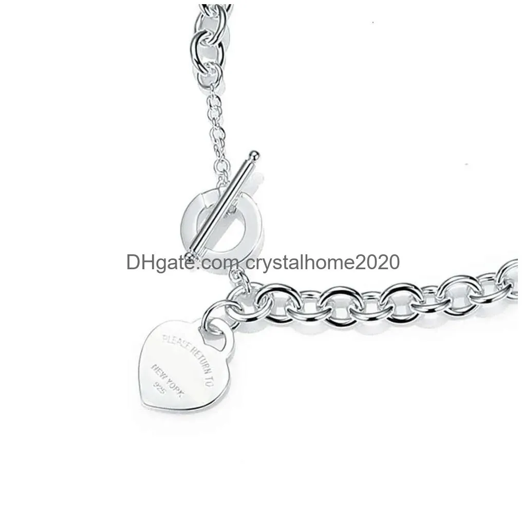 Anynecklace T Necklace Womens Chain Fashion Jewelry Heart-Shaped Pendant Drop Delivery Dh2H7