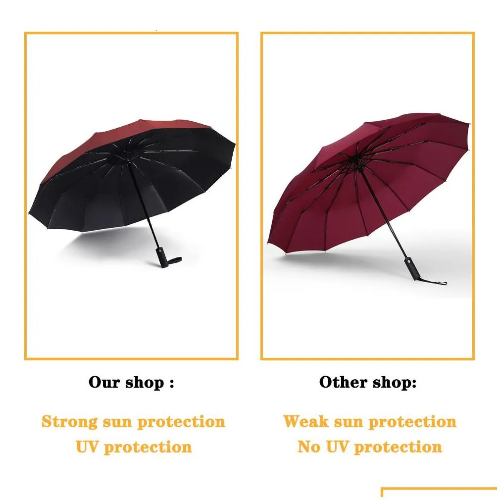 Umbrellas Windproof Matic Folding Umbrella Female Male Twe Bone Car Luxury Large Business Men Rain Women Gift Parasol 230603 Drop Del Dhahu