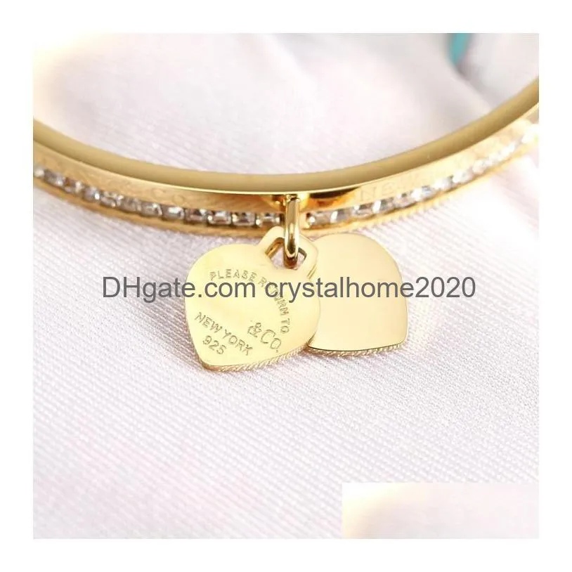 Anybracelet Luxury Designers Bracelet Gold For Women Love Jewelry Stamp Engraving Letter Fashion Elegant Gift Birthday Drop Delivery Dhted