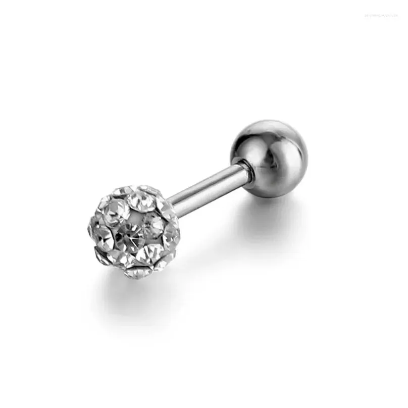 stud earrings 1pair 4mm single crystal ball for women girls trendy piercing tragus cartilage nose ring ear jewelry