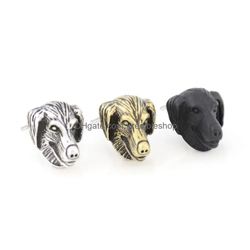 Stud Vintage Sier Plated Rough Collie Sheltie Husky Dog Earring Punk Cute Animal Pet Earrings For Women Fashion Jewelry Bijouxstud Dr Dhozz