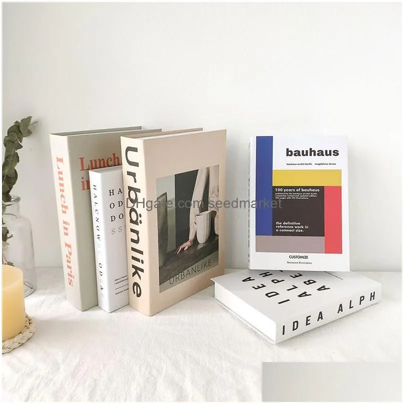 Decorative Objects & Figurines Decorative Objects Figurines 5 Modern English Simation Books Fashion Magazines Fake Props Creative Home Dh2Y1