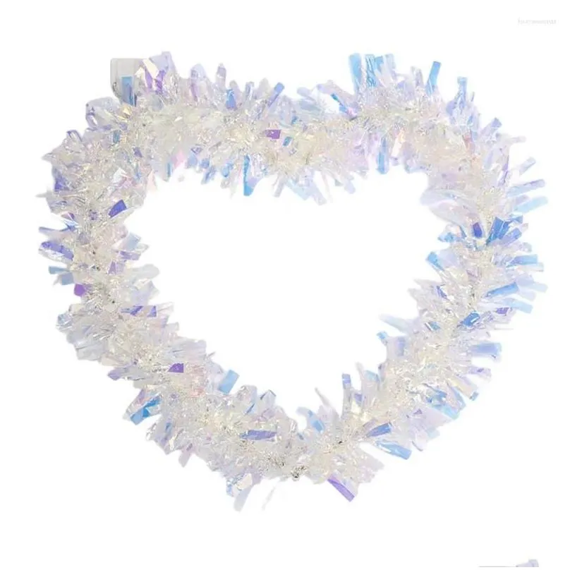 decorative flowers 30cm heart shape door wreath creative heart-shaped garland pet pendants valentine day decoration