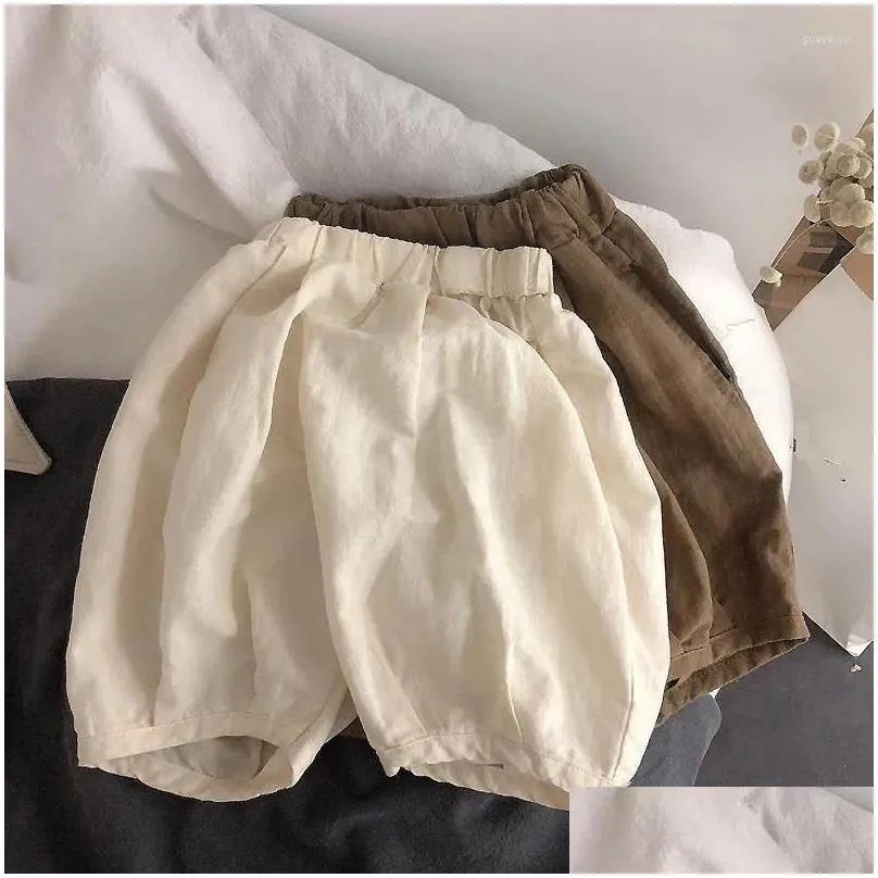 shorts baby boy kids summer bottom clothes children five cents trousers for toddler girl fifth pants solid casual linen