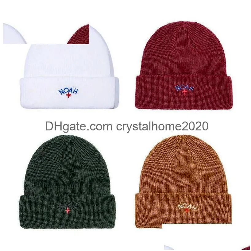 Beanie/Skl Caps Autumn And Winter Hat Noah Cold Letter Knitted Woolen Embroidery Cross Warm Ins Tide Outdoor Sports T221020 Drop Deli Dhm8P