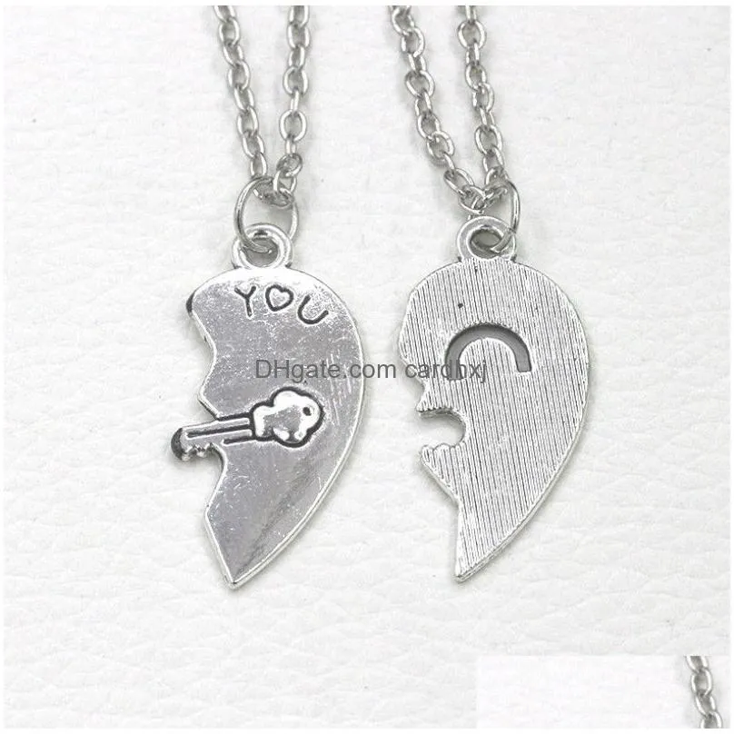 Pendant Necklaces I Love You Broken Heart Necklace Best-Friends Pendant Necklaces Boys Girls Lover Gift Fashion Jewelry Drop Delivery Dhmzv