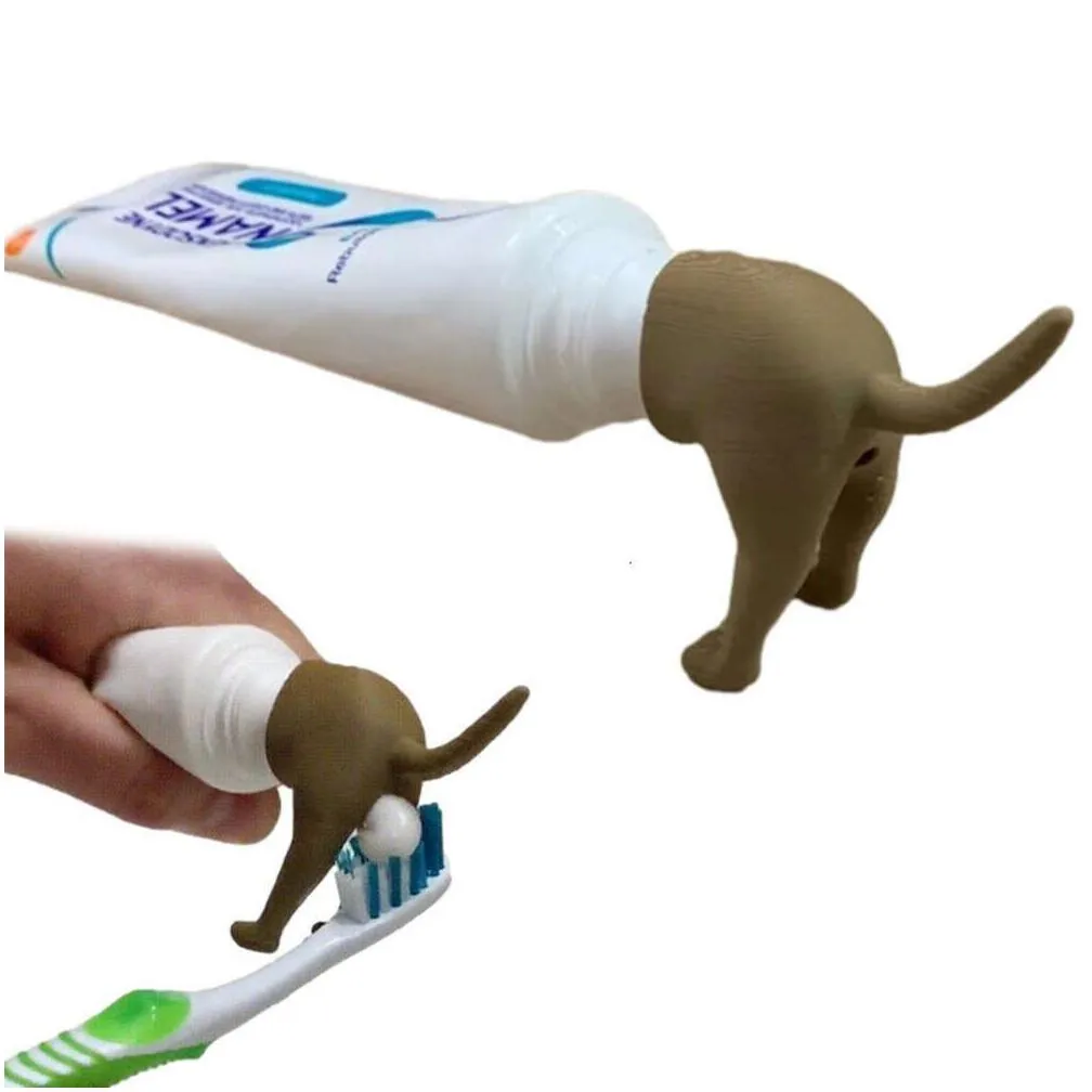 Toothbrush Holders New Poo Dog Butt Tootaste Topper Cap Vomit Dispenser Animal Funny Gadgets Gift For Friends Drop Delivery Home Garde Dhszi