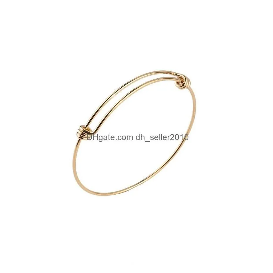 bangle stainless steel wire bracelets 55mm 60mm 65mm diy jewelry cable adjustable expandable charm bracelet 5 colors drop delivery