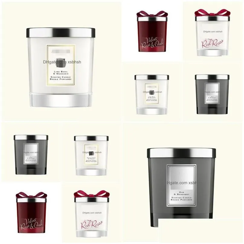 Candles Luxuries Designer Scented Candle Man Women English Pear Red Rose Fragrance Room Deodorant Drop Delivery Home Garden Dh27N