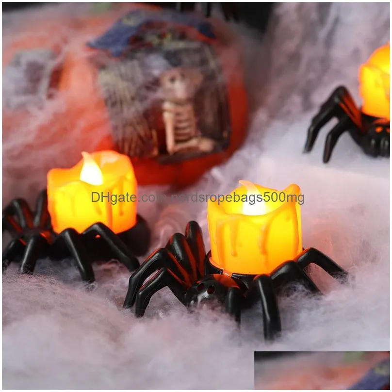 Other Festive & Party Supplies Halloween Spider Candle Lamp Led Luminous Night Light Atmosphere Decoration Prop P109 Drop Delivery Hom Dhvam