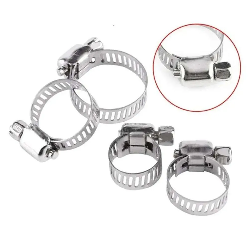 Storage Bags New Storage Bags 10Pcs Adjustable Stainless Steel Screw Band Hose Clamps Car Fuel Pipe Clamp Worm Gear Clip Drop Delivery Dhcui