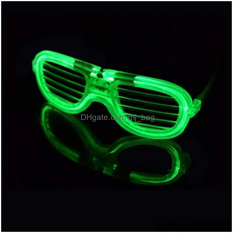 Party Masks Wedding Mask Glasses Entertainment Funny Tricks Toy Led Flashing Shutter Glowing Blind Glass With Battery 1371 Drop Deliv Dhkpa