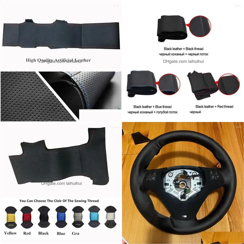 steering wheel covers anti-slip artificial leather braid car cover wrap for m sport m3 e90 e91 e92 e93 e87 e81 e82 e88 accessories