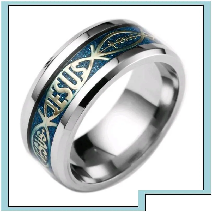 band rings sell stainless steel band rings religion christian prayer letter jesus bible gold sier finger ring for men women factory