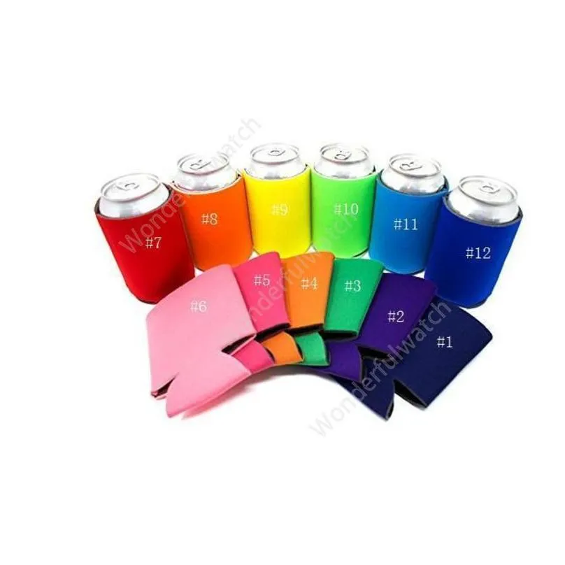 Ice Cream Tools Wholesale 330Ml Beer Cola Drink Can Holders Bag Ice Sleeves Zer  Koozies 12 Color Daw334 Drop Delivery Home Garden Dhfyd
