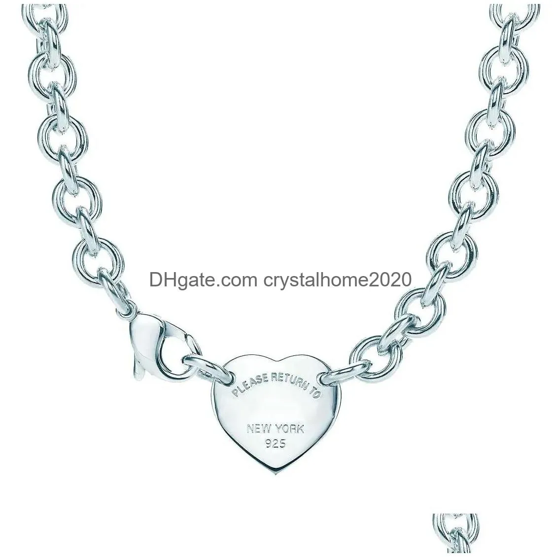 Any Heart Shaped Cross Key 925 Sterling Sier Necklace Bracelet Woman Jewelry Fashionable Simple Memorial Day Wedding Drop Delivery Dhm0W