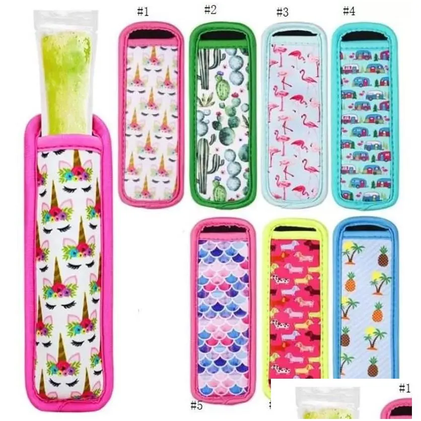 Ice Cream Tools Insator Reusable Neoprene Zer Holders Antizing Sleeve Popsicle Holder Bags Tt0410 Drop Delivery Dhqws