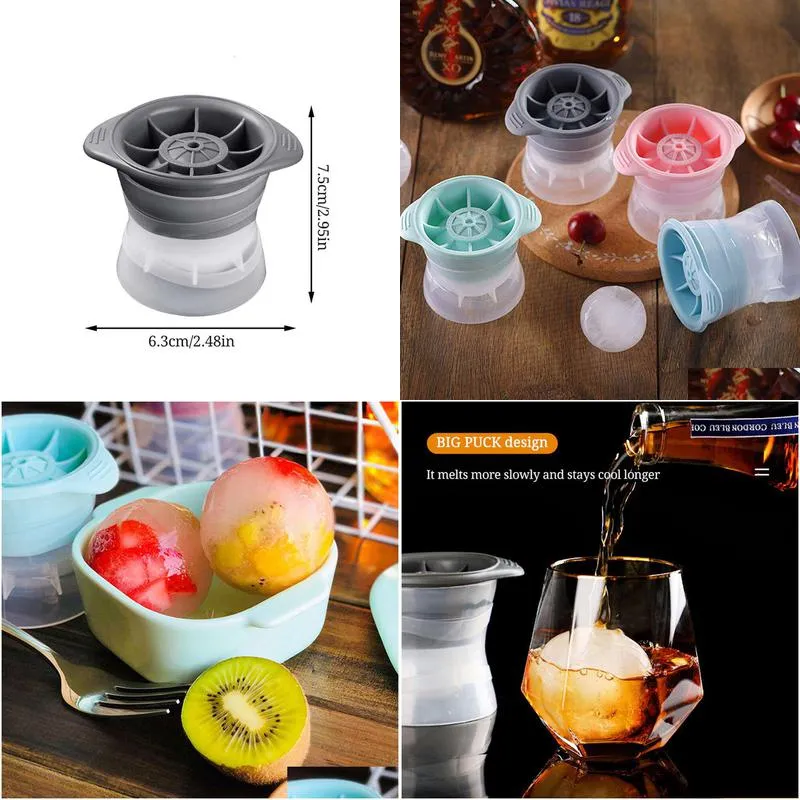 Ice Cream Tools New Ice Cream Tools Sile Ball Trays Cube Maker Sphere Kitchen Bar Accessories Cocktail Whiskey Diy Pub Wine Blocks Dro Dhvhu