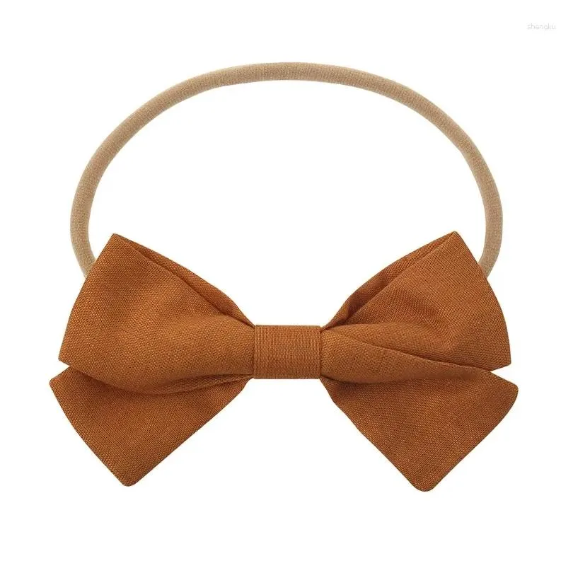 hair accessories born baby elastic headband sweet linen bow knot stretchy band toddler infant kids girls decorative