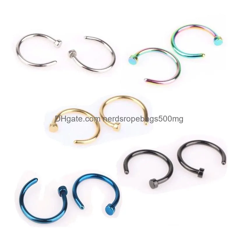 Party Favor Trendy Nose Rings Body Piercing Jewelry Fashion Stainless Steel Hoop Ring Earring Studs Fake Non P58 Drop Delivery Home Ga Dhc20