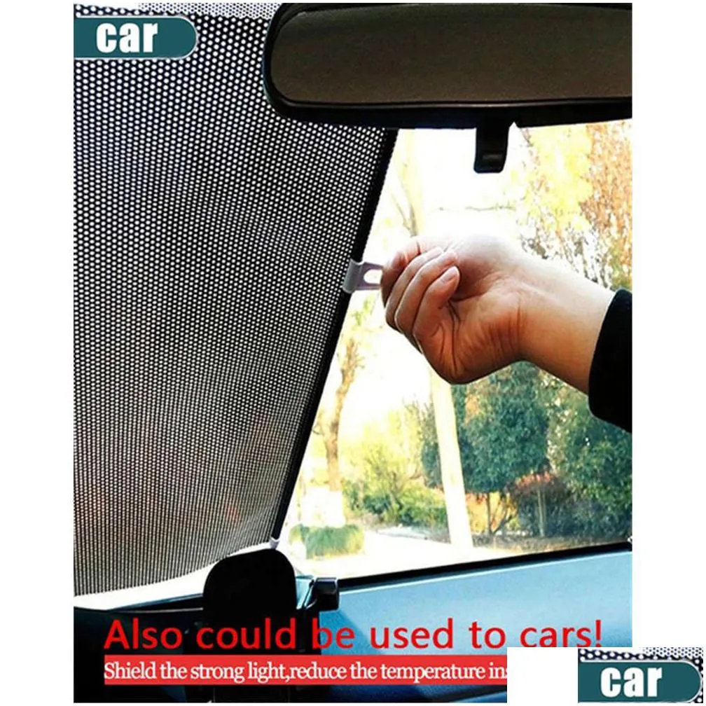 Storage Bags New Storage Bags Sunshade Roller Blinds Suction Cup Blackout Curtains For Living Room Car Bedroom Kitchen Office -Perfora Dhny1