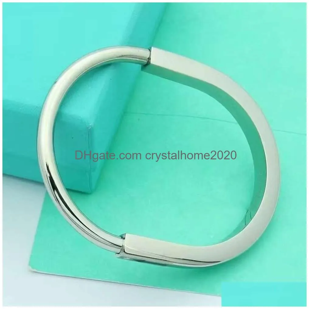Anyluxury Designer Horseshoe Shaped Steel Bracelet Rose Gold Jewelry Drop Delivery Dhr3Y