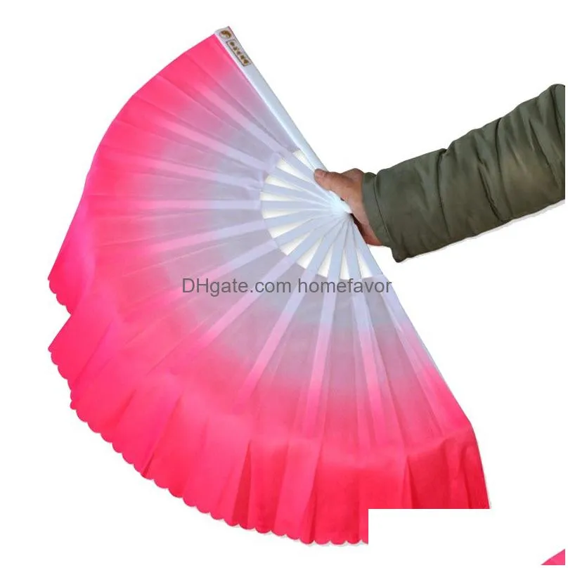 Arts And Crafts Folding Hand Fans Gradient Dance Fan Gifts Portable Plastic Bone Yangko Performance Square Wedding Drop Delivery Home Dhmqo