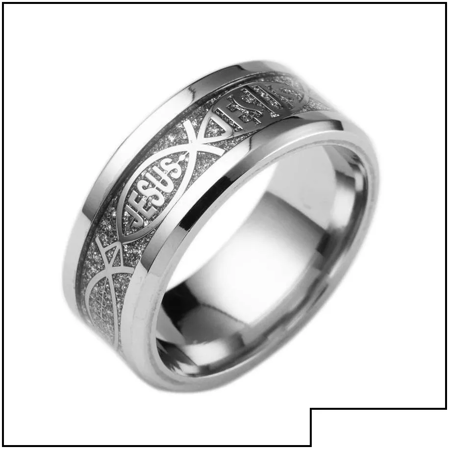 band rings sell stainless steel band rings religion christian prayer letter jesus bible gold sier finger ring for men women factory