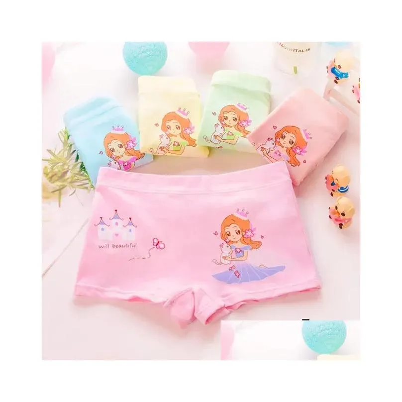 girls panties kids cotton underwear childrens briefs cartoon short 5pcs/lot 240228