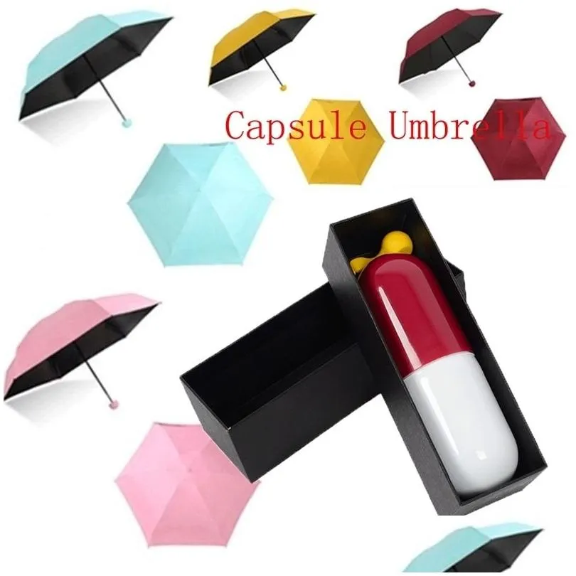 Umbrellas Capse Umbrella Mini Light Small Pocket Antiuv Folding Compact Cases 230603 Drop Delivery Dhzc2