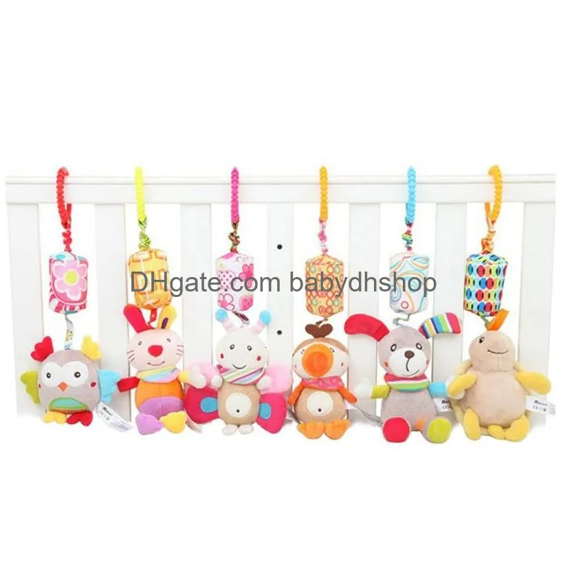 rattles mobiles baby sensory hanging soft learning toy plush animals stroller infant car bed crib with teether for bebe babies toddlers