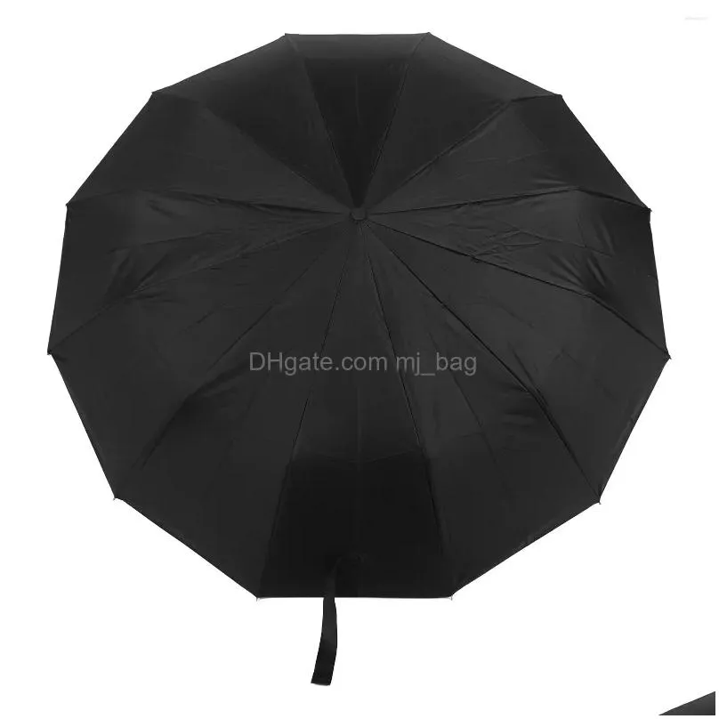 Umbrellas Foldable Umbrella Matic Folding Uv Graphite Black Widely Used 12 Ribs Convenient For Daily Use Drop Delivery Dhuc5