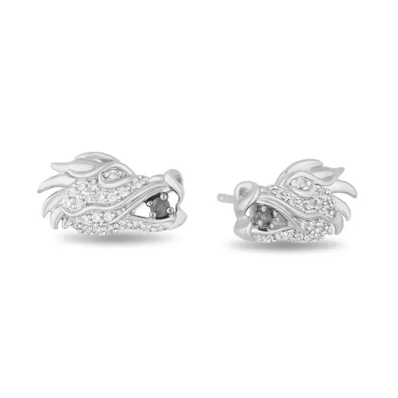 stud earrings exquisite zircon dragon personality punk women`s rose gold plated crystal lover`s gifts jewelry