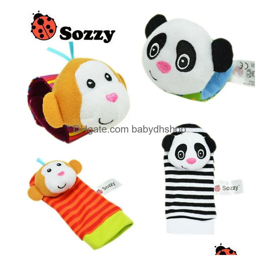 100pcslot baby rattle toys sozzy garden bug wrist rattle and foot socks 4 style 2pcs waist2pcs socks 25 set 2012248963984