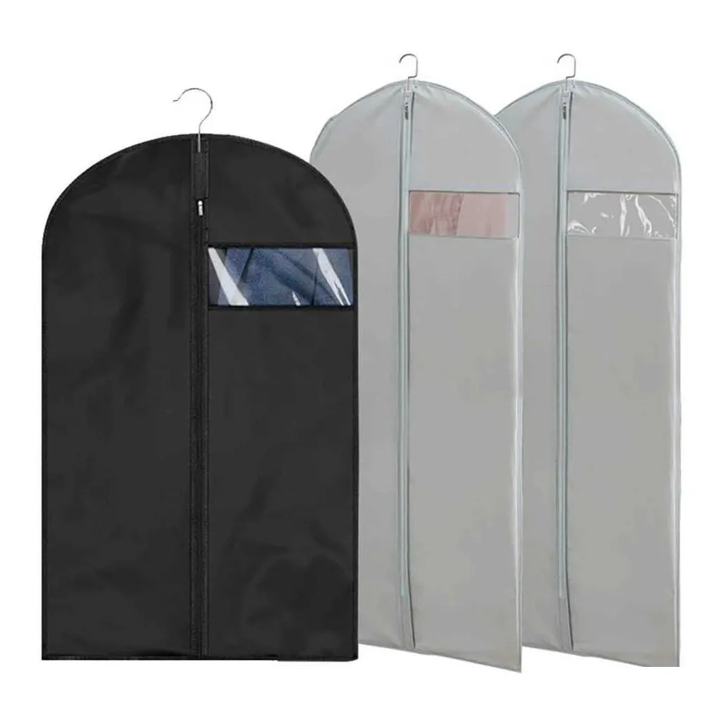 Storage Bags New Storage Bags Clothes Dustproof Dust Ers Waterproof Clothing Er Coat Suit Dress Protector Bag Garment Closet Drop Deli Dhp7E