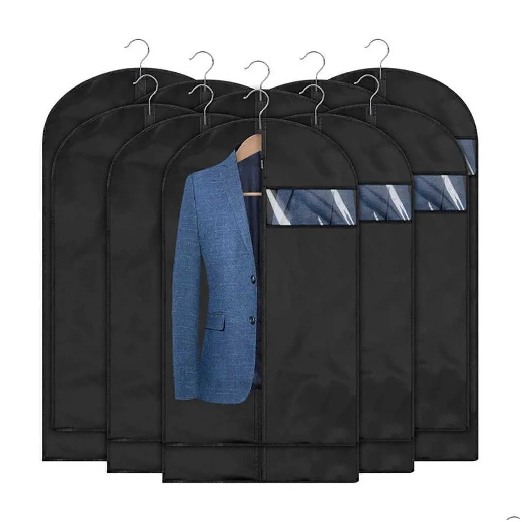 Storage Bags New Storage Bags Clothes Dustproof Dust Ers Waterproof Clothing Er Coat Suit Dress Protector Bag Garment Closet Drop Deli Dhp7E