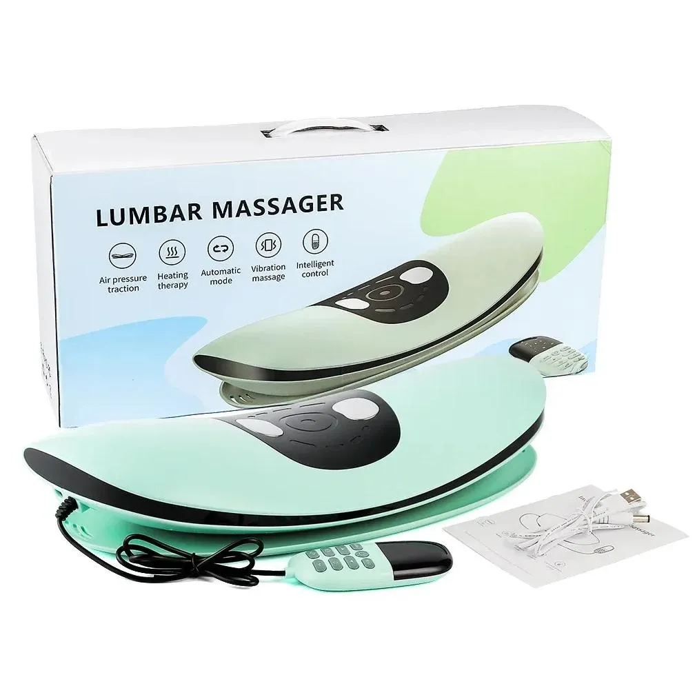 relaxation rechargeable lumbar massager waist pain relief relaxation heating vibration massage relax back muscle relieves body fatigue