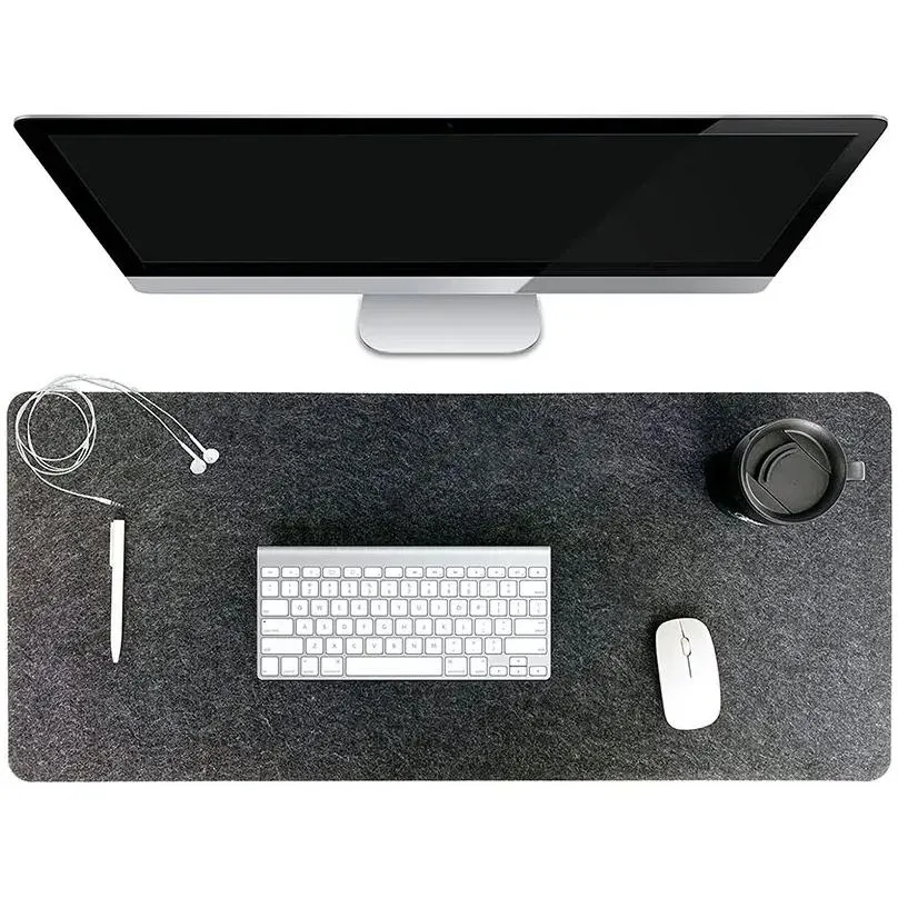 pads felt desk mat pad 90*30cm 90 * 40cm dark grey large mouse pad desk organizers and accessories extra large keyboard mats