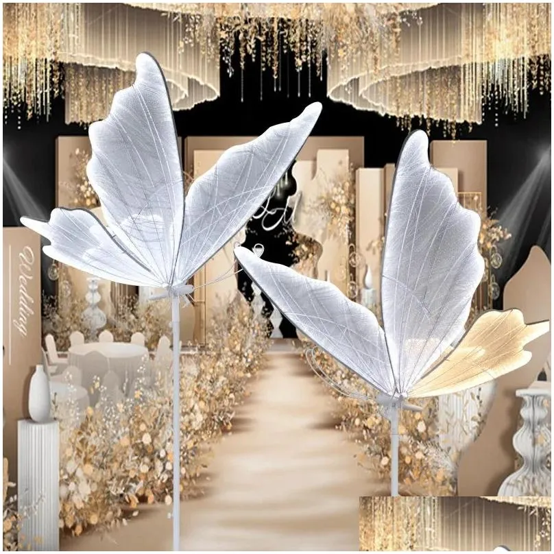 wedding light butterflies floor led lace lamp romantic creative hanging butterfly lamps road load walkway on party stage lights.