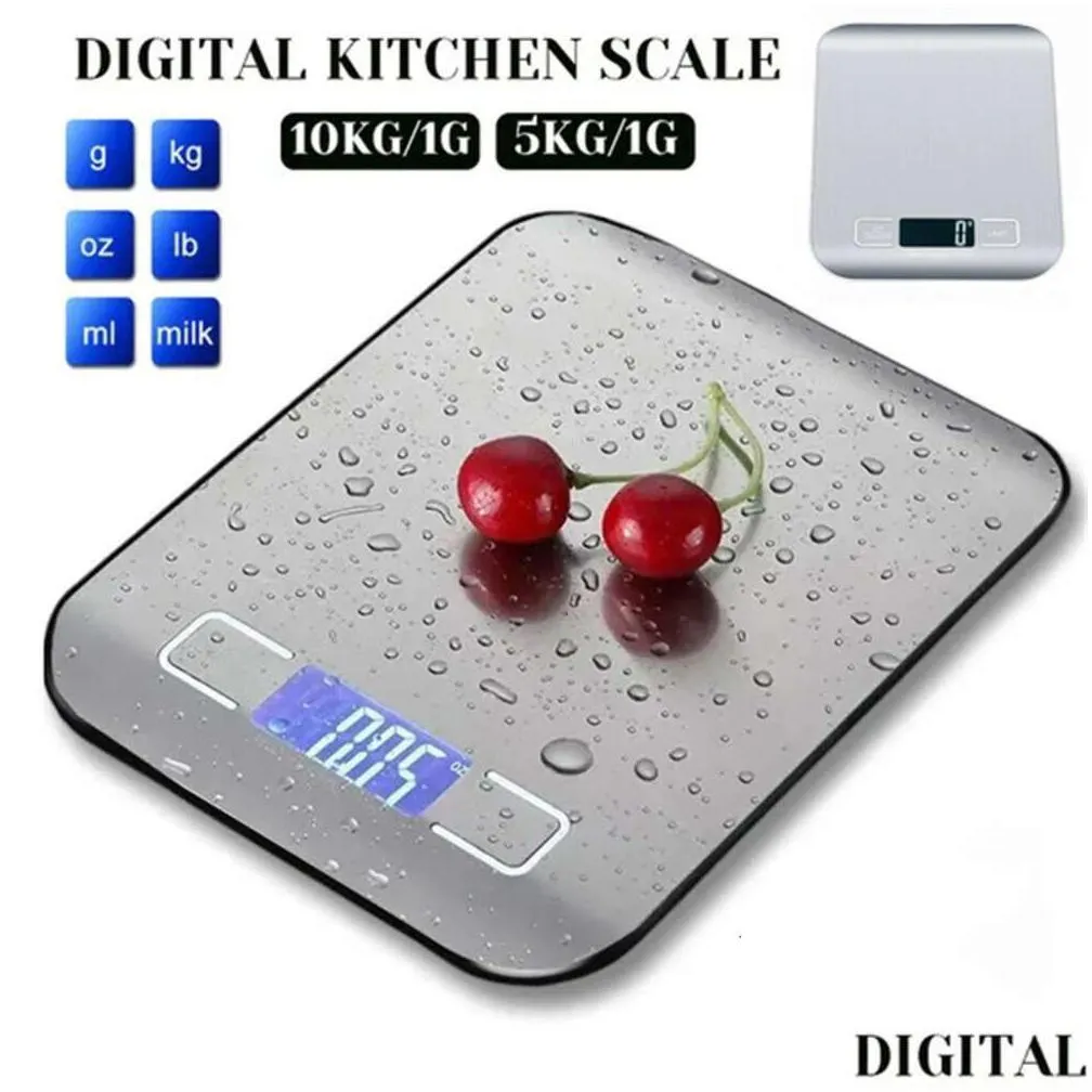 Storage Bags New Storage Bags Digital Kitchen Scale Cooking High Accuracy Food Back-Lit Lcd Display Tare Off Function Stainless Drop D Dhu67