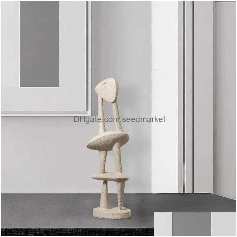 Decorative Objects & Figurines Decorative Decoration Marble Geometric Objects Desktop Art Luxury Living Room Office 230714 Drop Delive Dh3Sw