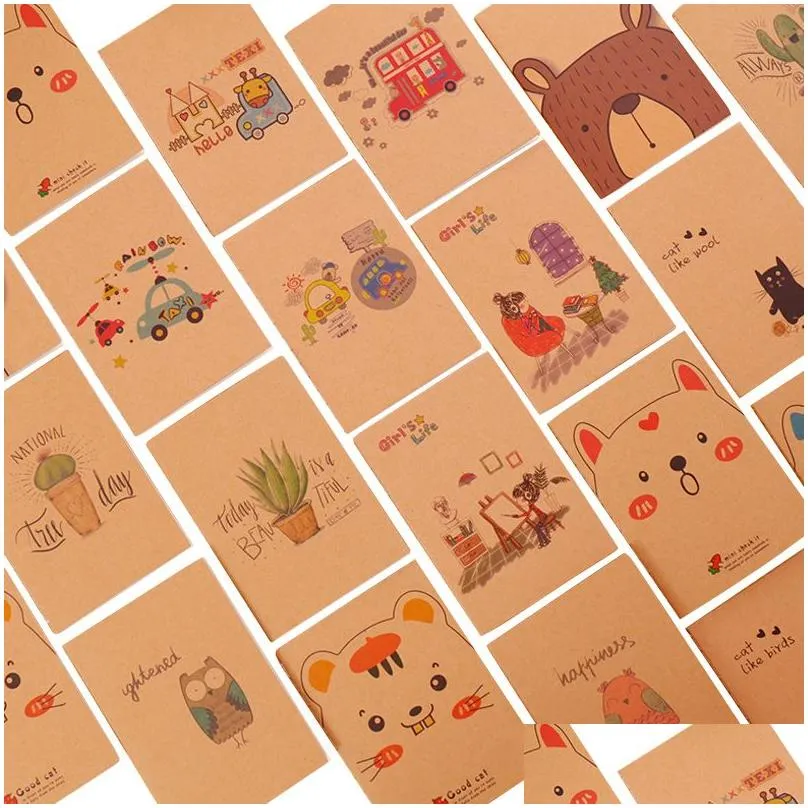 Notepads Wholesale Notepads 40Pcslot Cute Mini Vintage Small Notebook Paper Office School Supplies Gift 230607 Drop Delivery Office Sc Dhjxb