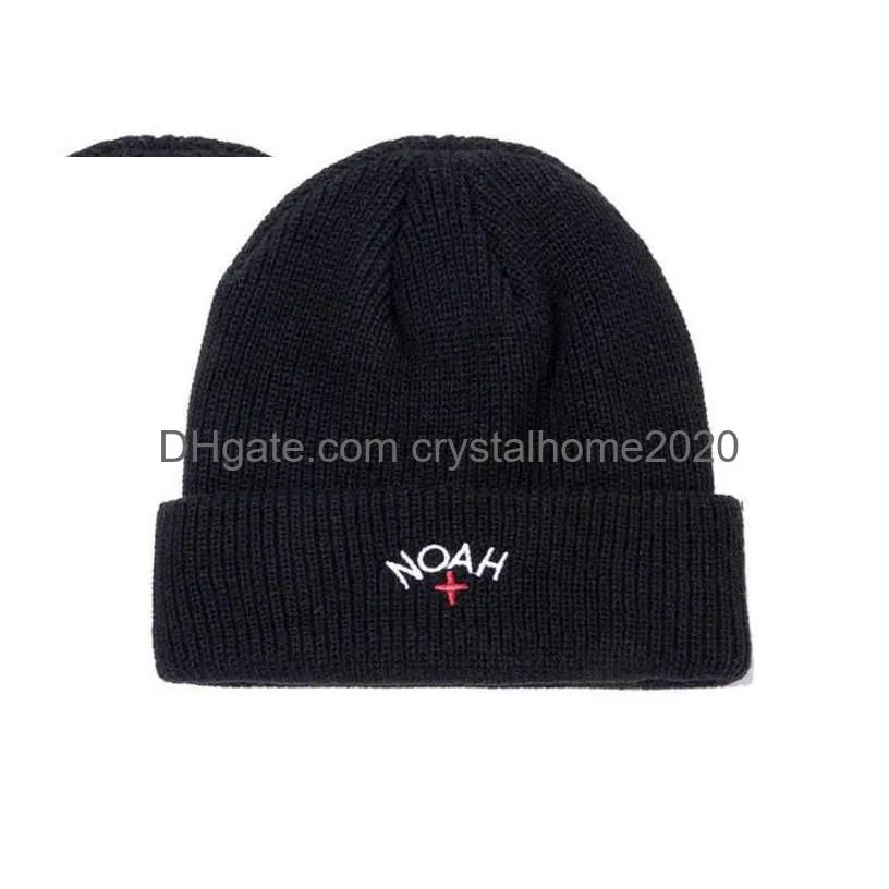 Beanie/Skl Caps Autumn And Winter Hat Noah Cold Letter Knitted Woolen Embroidery Cross Warm Ins Tide Outdoor Sports T221020 Drop Deli Dhm8P