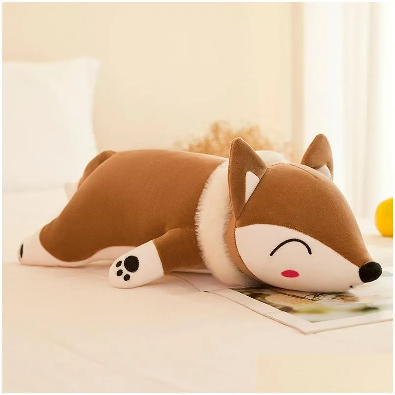 dorimytrader new creative animal red fox doll plush toy soft fox sleeping pillow large girl birthday gift 90cm 120cm dy505362592600