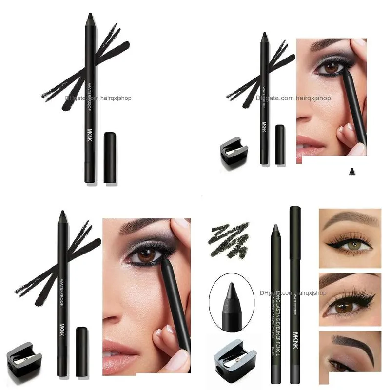 Eye Shadow/Liner Combination Mknk Long Lasting Waterproof Sweatproof Smoky Makeup Eyeliner Pencil Gel Pen And Sharpener No Take Off Sm Dhcxs