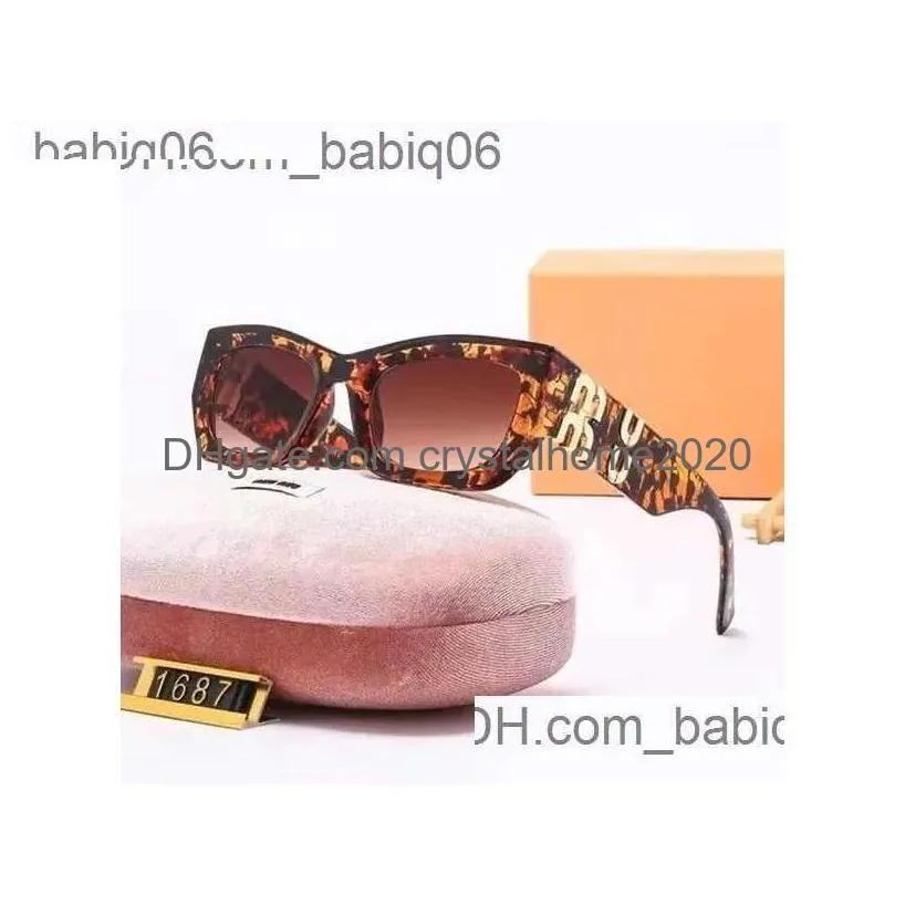 Sunglasses 60Sunglasses Miu Trendy Vintage Womens Outdoor T1687 Special Tourist Street Pography Drop Delivery Dhpo4