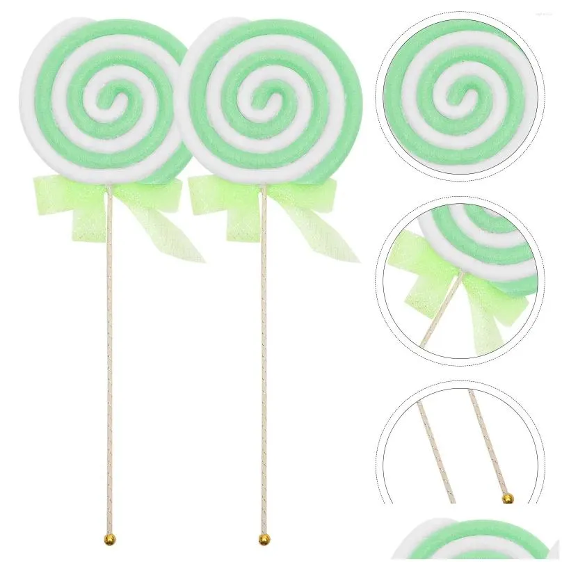 Party Decoration 2Pcs Fake Food Lollipop Props Child Christmas Crafts Carnival Swirl Lollipops Foam Po Decorations Drop Delivery Dhfsr